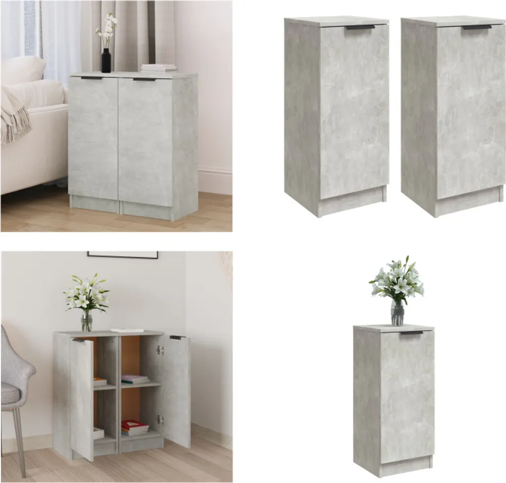 Analisi Set 2 Credenze vidaXL 30x30x70 cm Grigio Cemento - Recensione