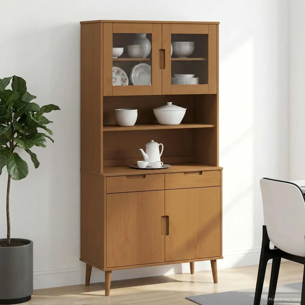 Bibliothèque Caramel 90x35x100 cm : Meuble de rangement multi-niveaux