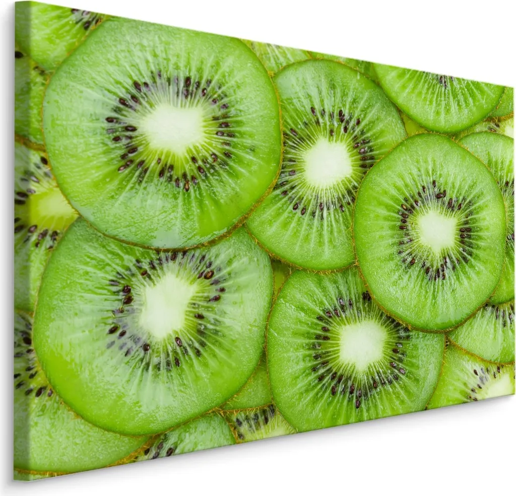 Favoloso quadro su tela 90x60 cm XXL Stampa d'arte Frutta Kiwi Esotici Freschi