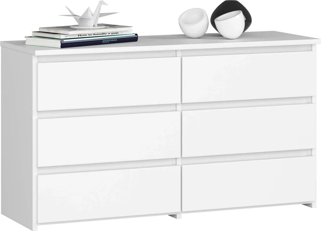 Comò CL100 Bianco 6 Cassetti: Cassettiera Moderna Salvaspazio per Casa