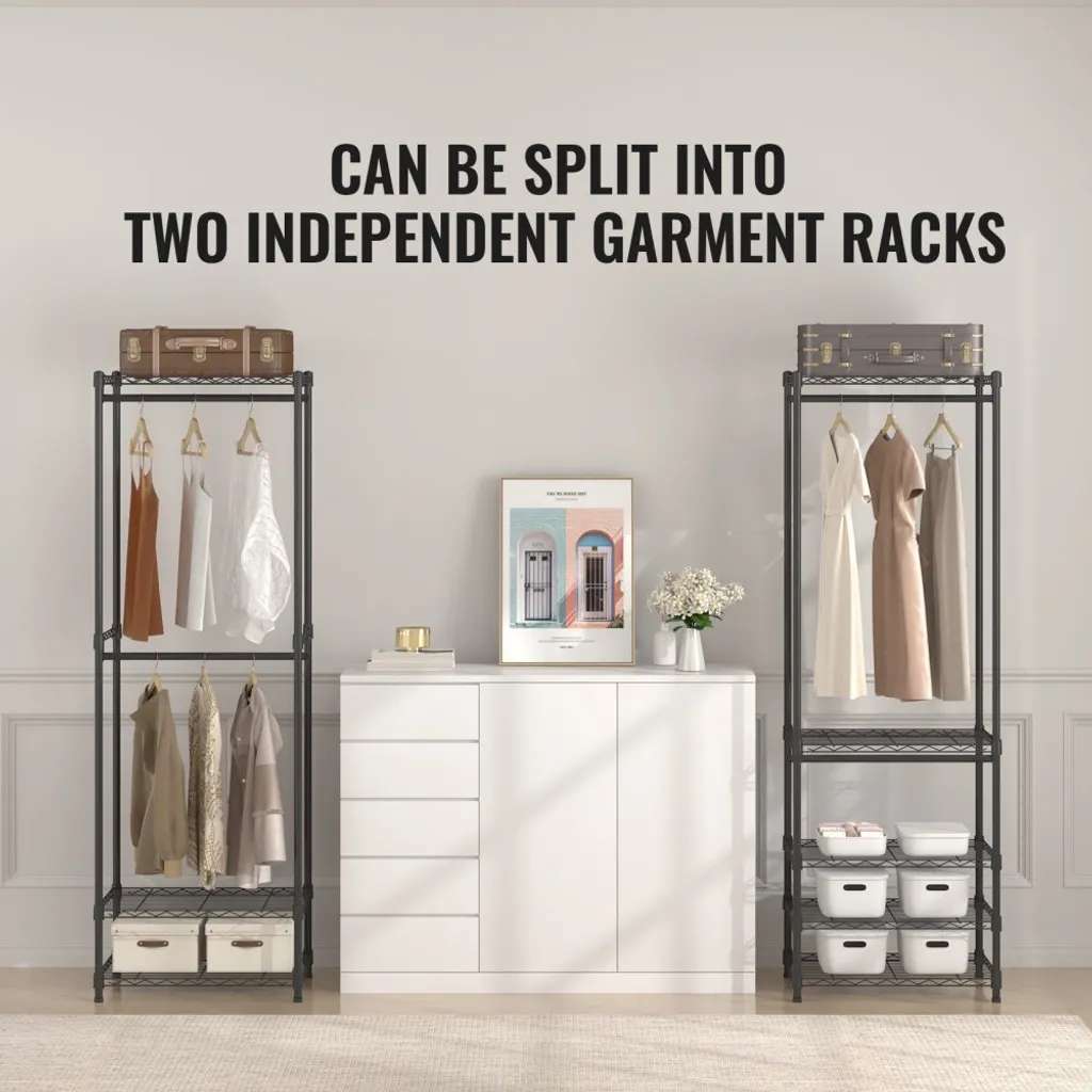 Porte-manteau professionnel robuste capacité 362 kg avec 3 tringles - 6
