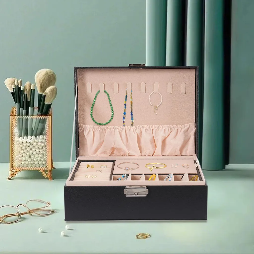 Portagioie Doppio Livello Salvaspazio - Chiusura Chiave e Velluto - 8