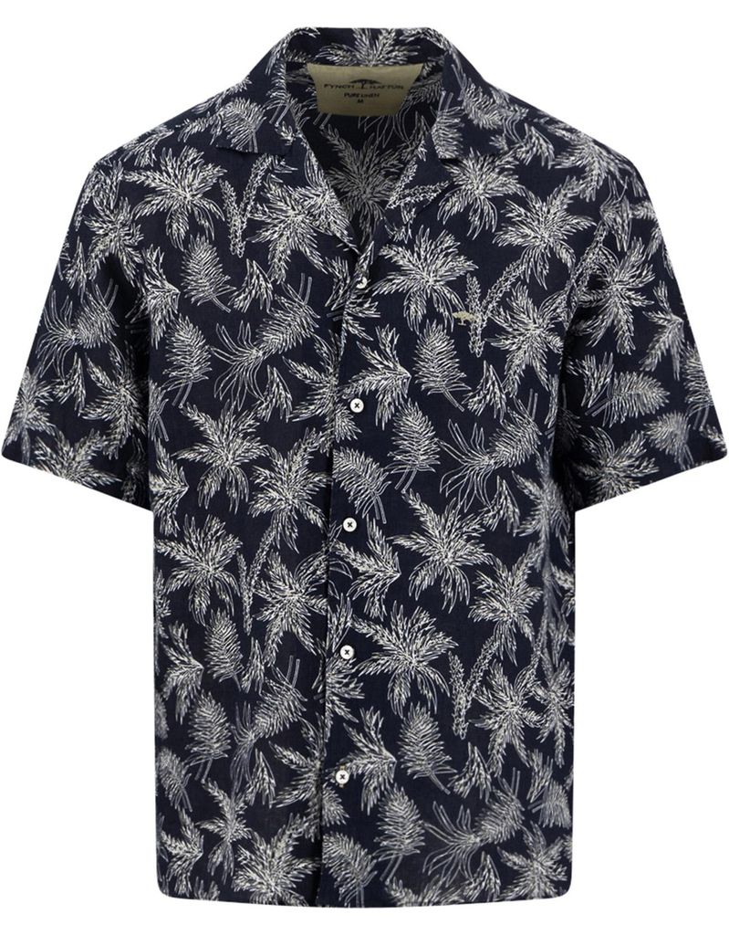 Hemd dunkelblau Palm Print Fynch Hatton