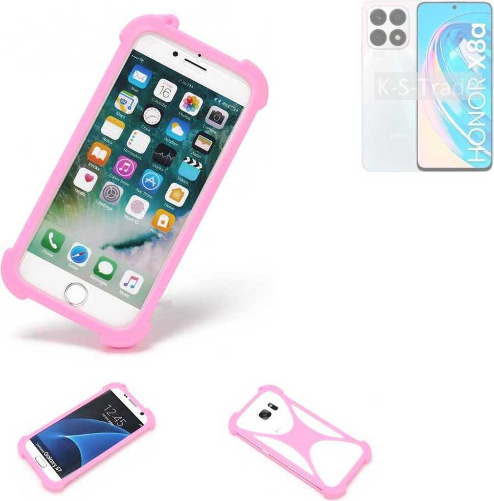 K-S-Trade Handy Hülle kompatibel mit Honor X8a 5G Schutz Hülle Bumper Silikon Schutz Hülle Cover Case Silikoncase Silikonbumper TPU Softcase