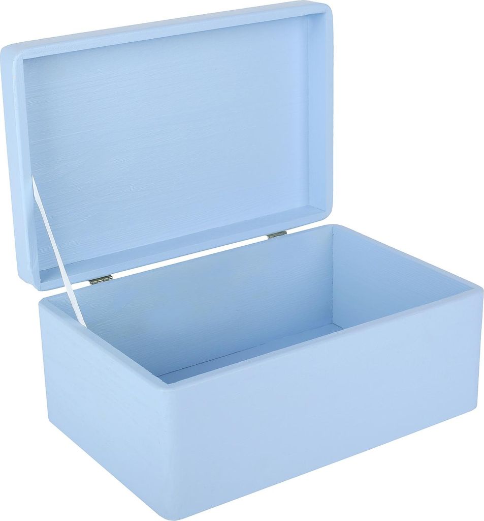 Creative Deco Boite de Rangement en Bois Bleu 30 x 20 x 14 Image du produit 