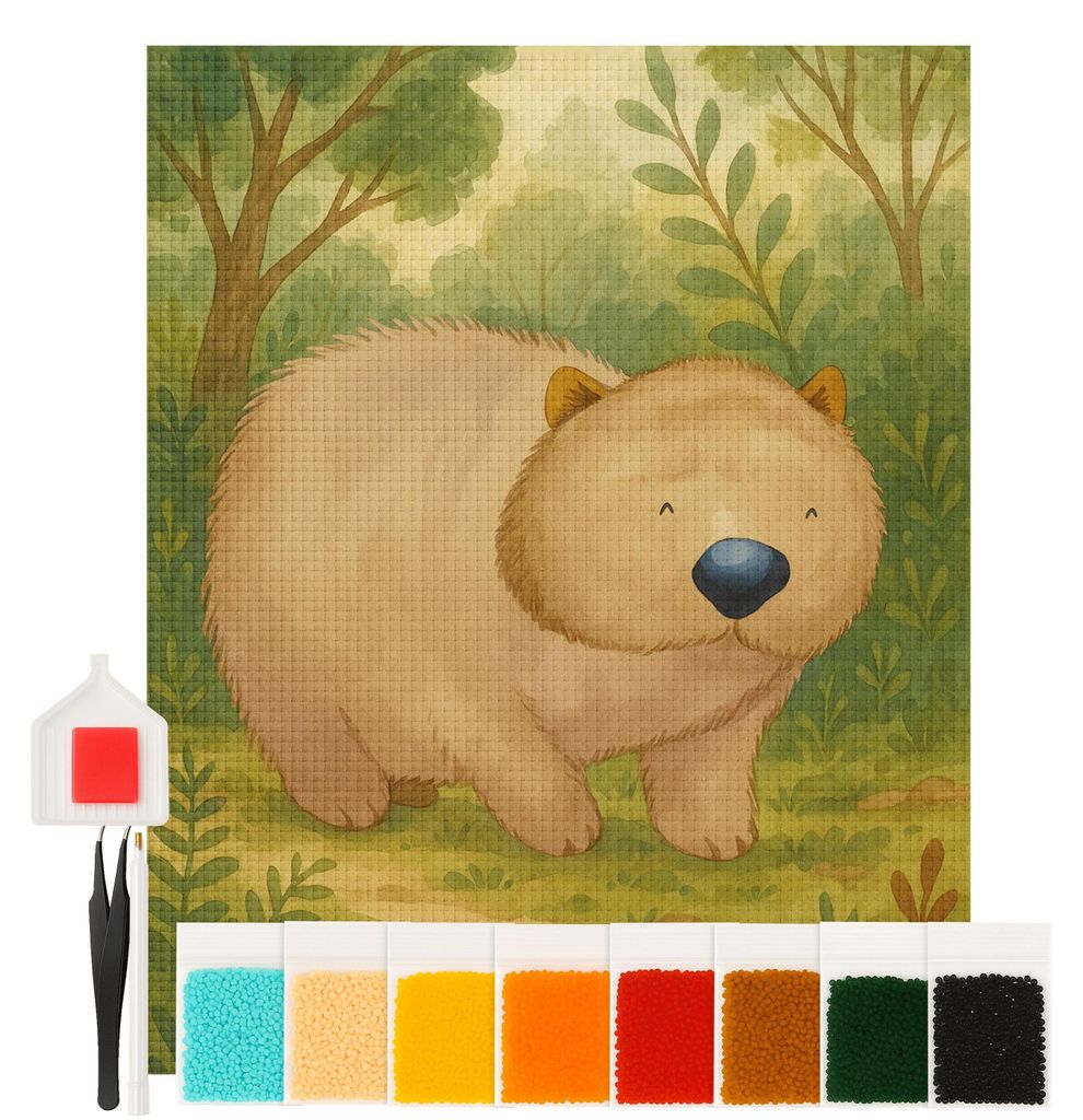 Mr. & Mrs. Panda Diamond Painting Wombat Design 40 x 50 cm Mit Rahmen - Weiß - Geschenk, diamant, Gute Laune, glitzerbild, diy, Spruch, bilder, Da...