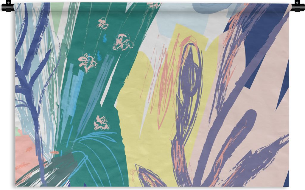 MuchoWow Wandteppich Wandbehang Sommer - Farbe - Abstrakt 90x60 cm Tapisserie Dekoration Wandtuch - Wandskulpturen - Bildteppich