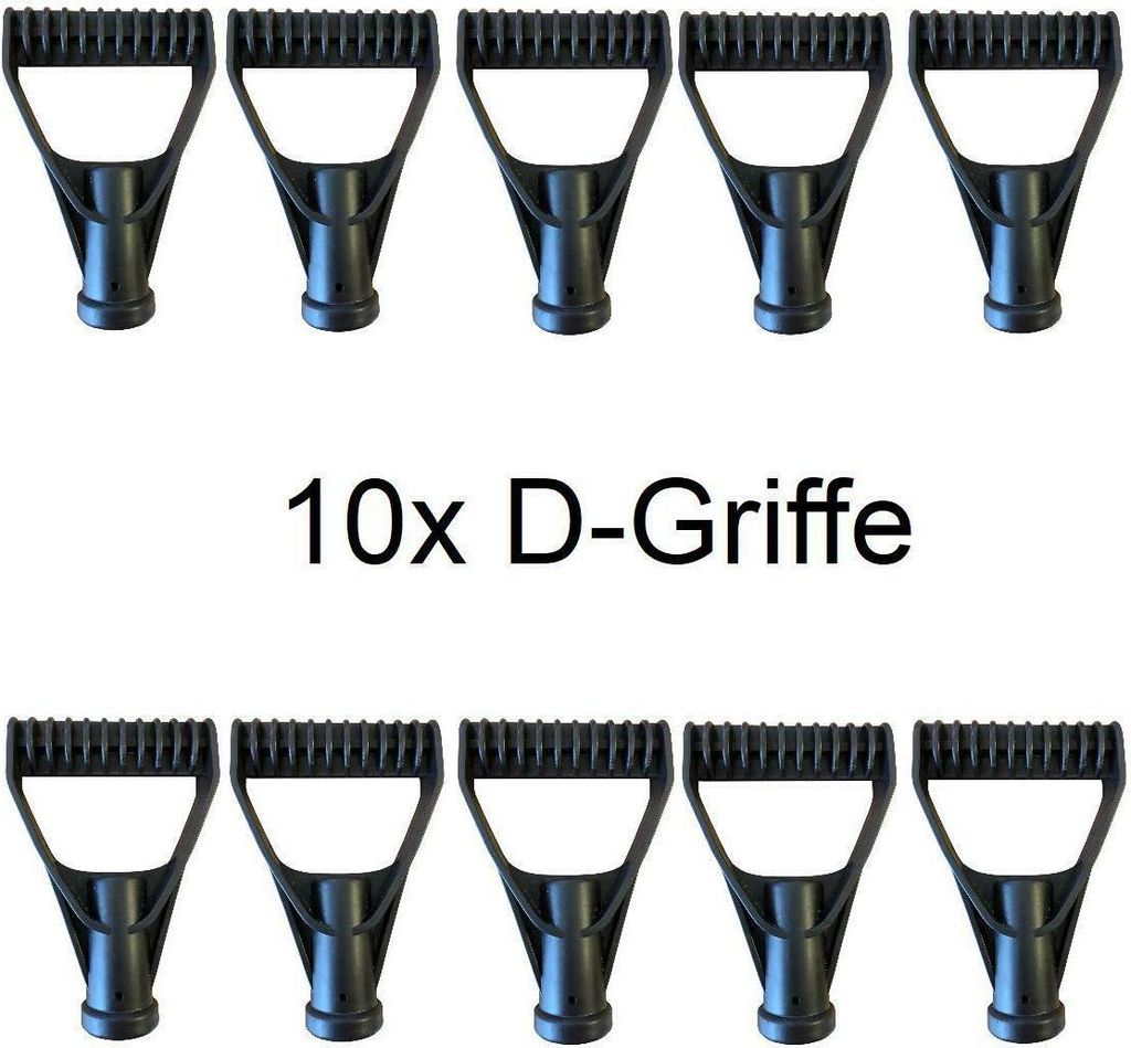 10x D-Griff für Holz-Stiel bis Ø32mm Schneeschieber Ersatz Schneeschaufel Spaten