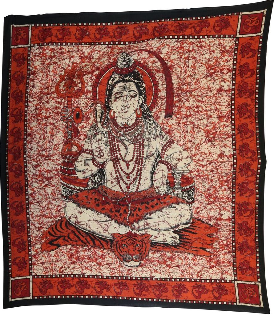 Tagesdecke - Wandtuch - Shiva - rot - 215x235cm