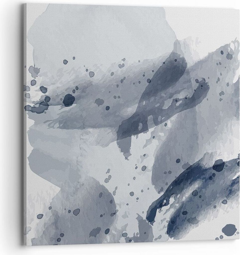 Bild auf Leinwand - Leinwandbild - Einteilig - Abstraktion Blau Minimalismus - 70x70cm - Wand Bild - Wanddeko - Wandbilder - Leinwanddruck - Bilder...