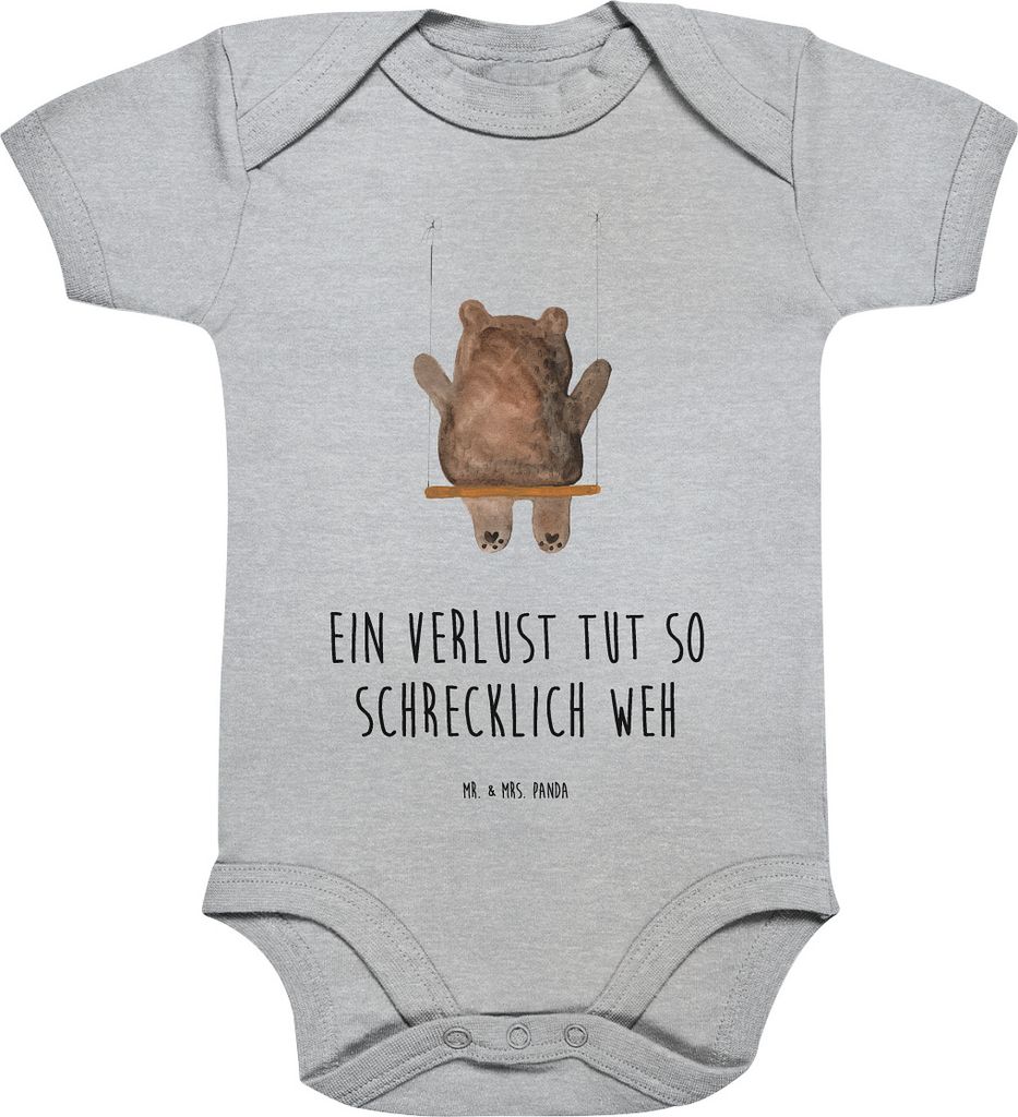 Mr. & Mrs. Panda Strampler Baby Bär Schaukel 12. - 18. Monat - Heather Grey - Geschenk, Teddy, overall, babykleidung body, Babystrampler, Babybody