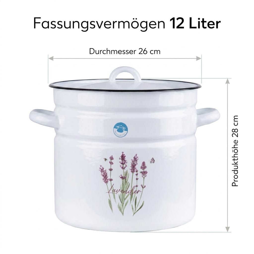 Emaille Topf 12L Eukalyptus