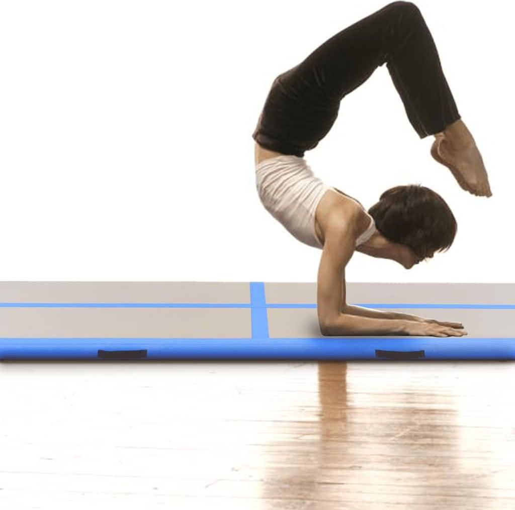 vidaXL Aufblasbare Gymnastikmatte mit Pumpe 800x100x10 cm PVC Blau