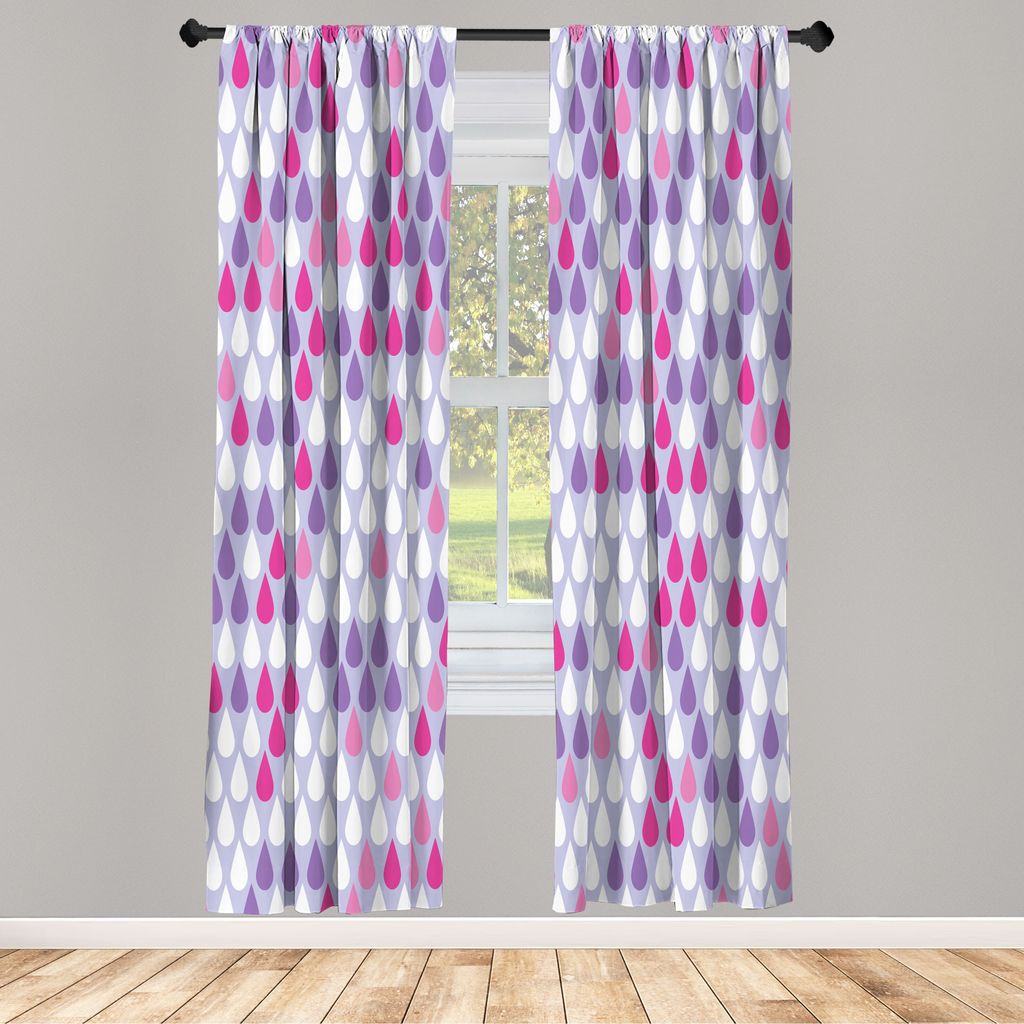 ABAKUHAUS Natur Vorhänge 2 Panel Set für Wohnzimmer Schlafzimmer Nachbildung, Wiederholte Minimalist Regen Tropfen Spritzer Tränen Der Erde Luft...