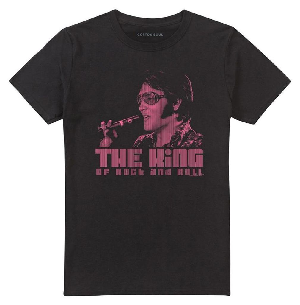 Elvis Presley - "The King" T-Shirt für Herren/Damen Uni TV33298 (XL) (Schwarz)