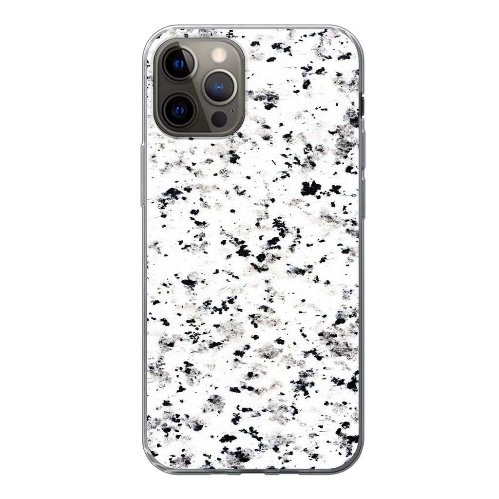 MuchoWow Handyhülle Schutzhülle Hülle für iPhone 13 Pro Marmor - Punkte - Weiß Silikon Softcase Handy Hülle - Handy-Tasche