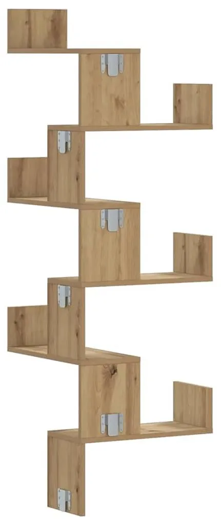 Rangement d'angle pour salon et bureau étagère Chêne Artisan 147cm