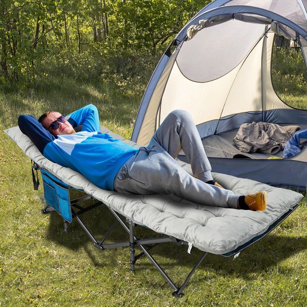 GYMAX Camping Matte - Ultrabequeme Liegenauflage 190x70cm, Grau - Leicht & Platzsparend Für Zelt, Garten Und Picknick