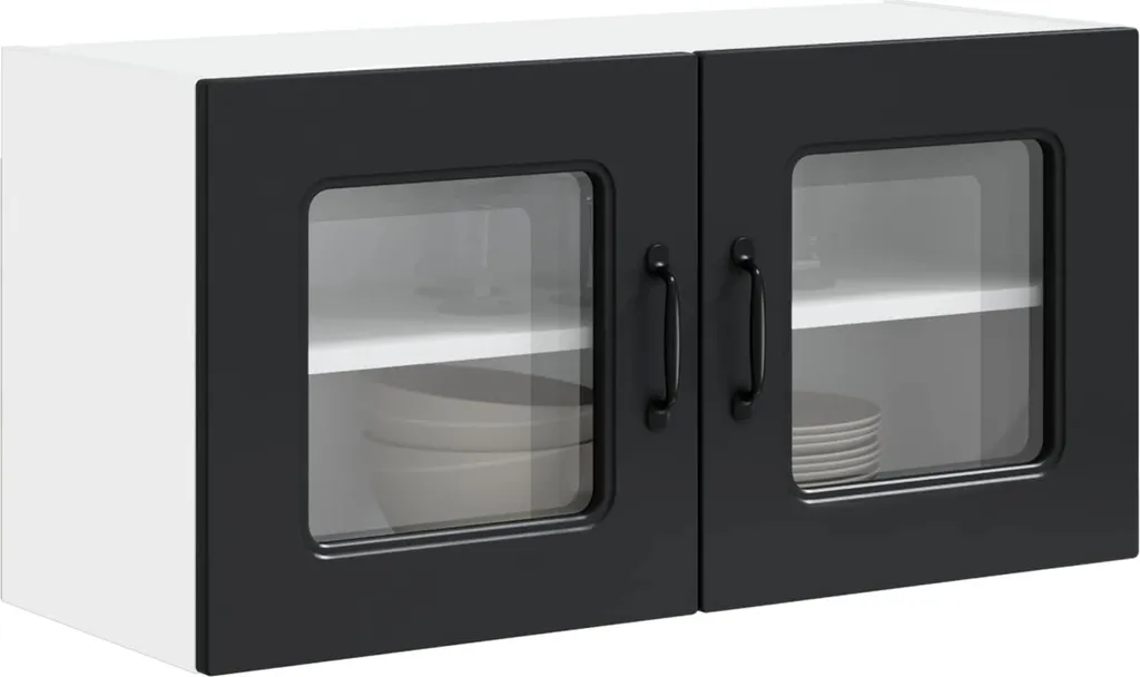 SYFAX™ Mobile da cucina Kalmar Nero 80 x 31 x 40 cm Legno multistrato