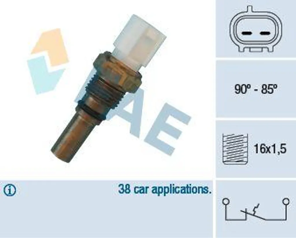FAE 36540 Interruttore Termico Ventola Radiatore Toyota RAV4 Corolla