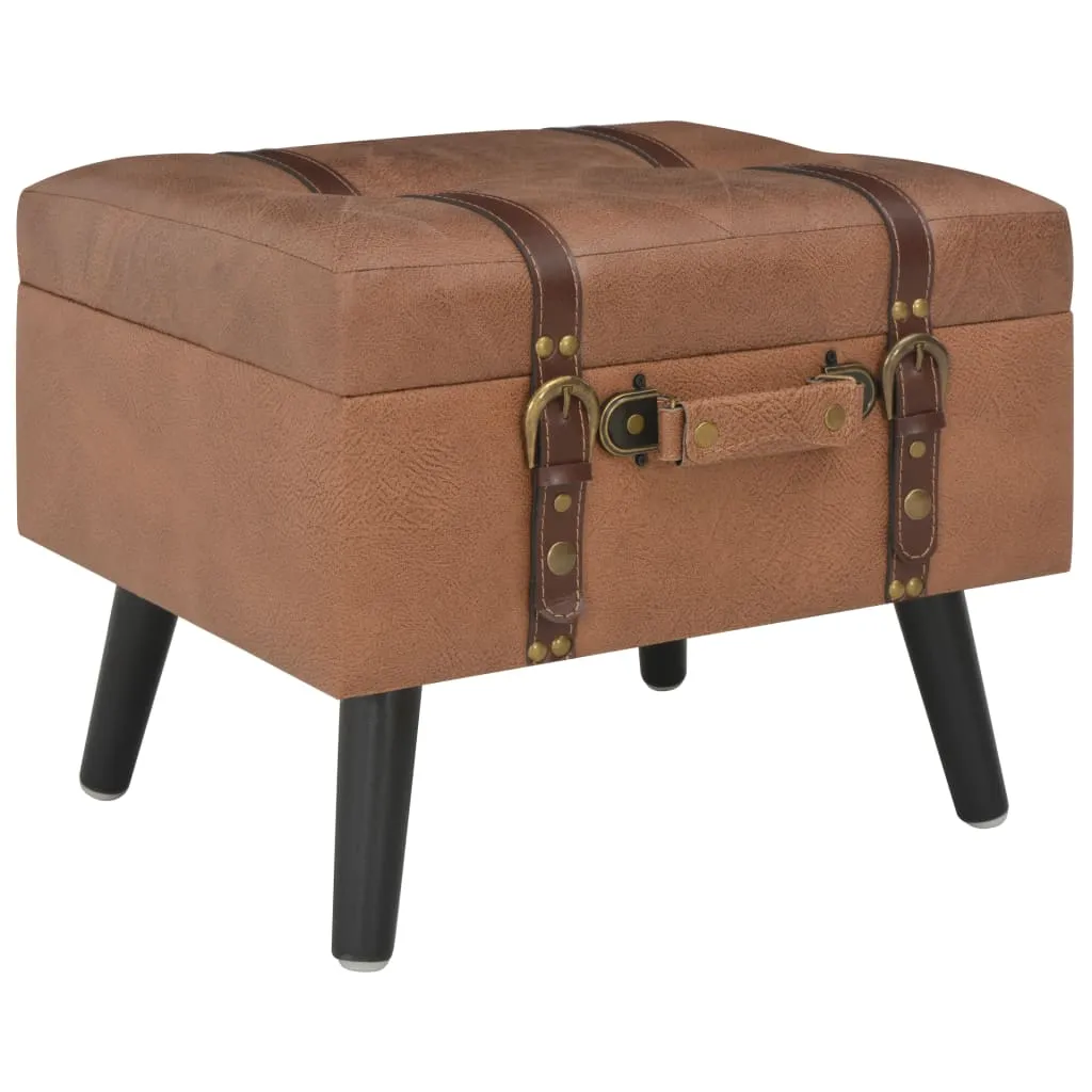 Coffre de rangement et tabouret marron lot de 3 pour salon et chambre