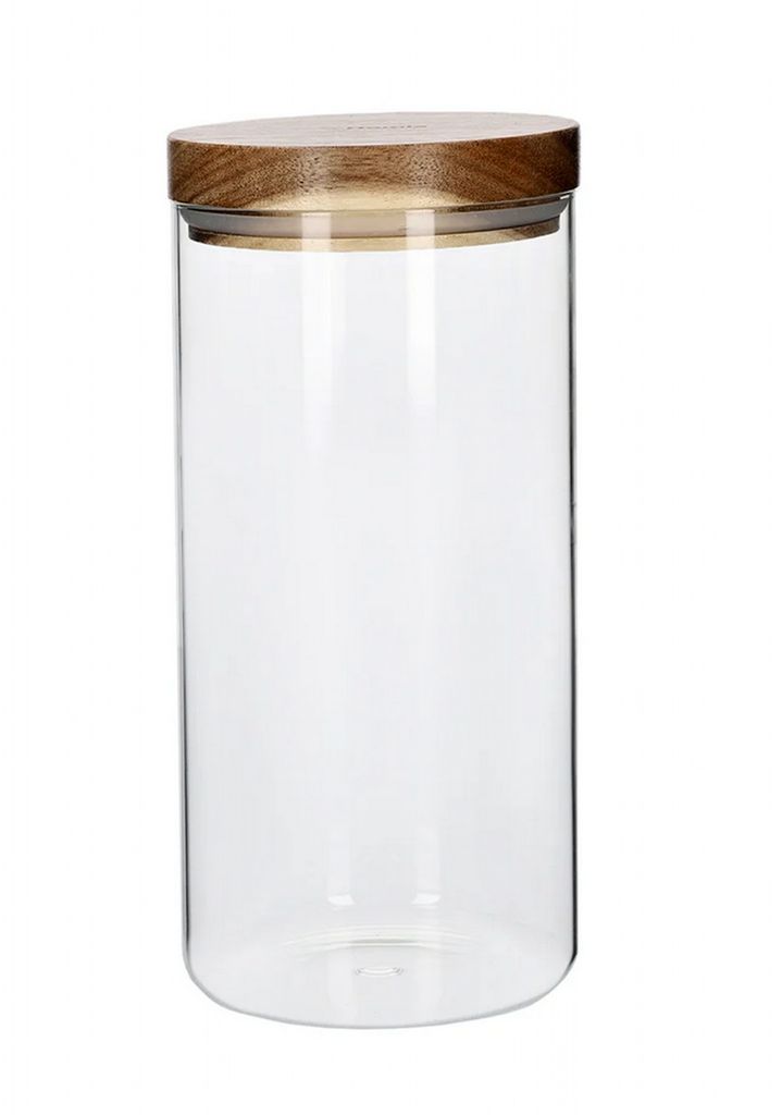 Szklany słoik | CARLOS | z akacjową pokrywką M | 1,2 l | Zdjęcie produktu 