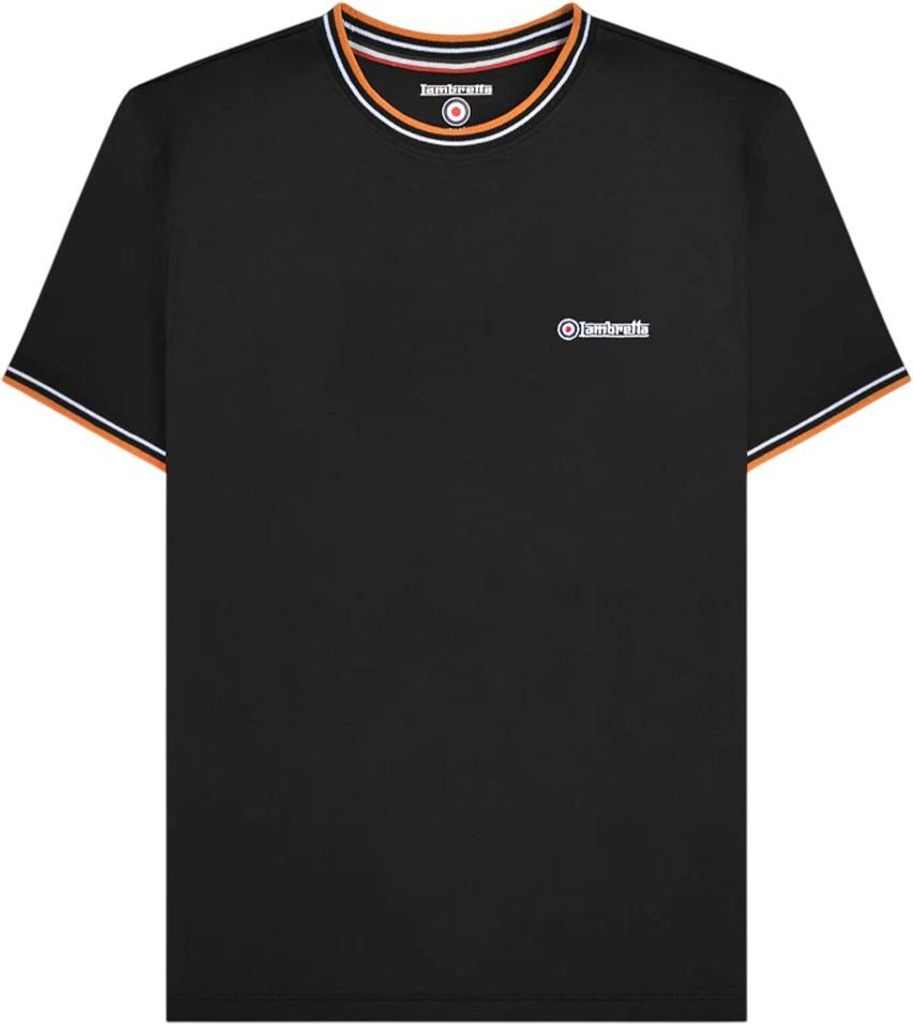 Lambretta - "AW24" T-Shirt für Herren LB188 (XL) (Schwarz/Weiß/Orange)