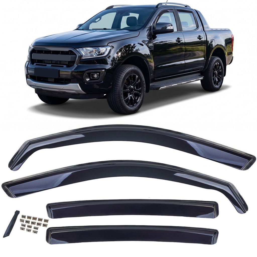 Für Ford Ranger T8 2019-2022 Windabweiser Regenabweiser Windschutz Schwarz in der Farbe Schwarz von Carparts-Online GmbH