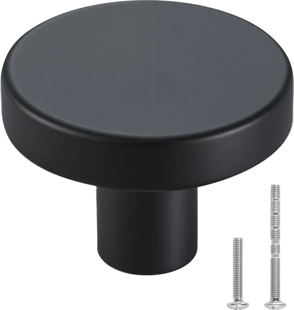 Pomelli Neri per Armadi Set 10 pezzi - Diametro 32mm Zinco