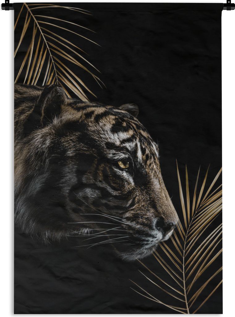 MuchoWow Wandteppich Wandbehang Tiger - Seitenansicht - Pflanzen 120x180 cm Tapisserie Dekoration Wandtuch - Schlafzimmer - Dekorationen für das...