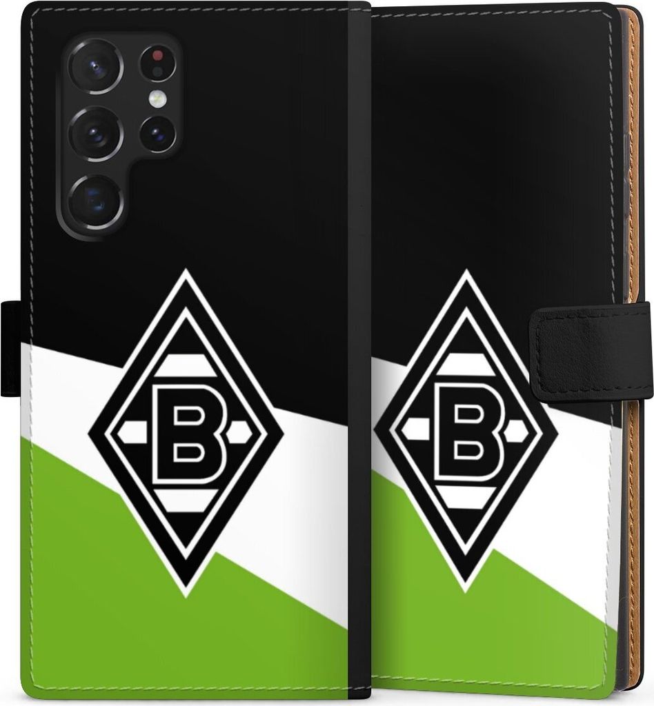 DeinDesign Klapphülle für Samsung Galaxy S22 Ultra Handytasche Lederhülle Tasche Borussia Mönchengladbach Gladbach Offizielles Lizenzprodukt