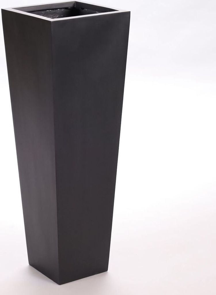 Elegant Einrichten | Pflanzkübel | Fiberglas | säule | konisch | 30x30x90cm | elegant schwarz matt.