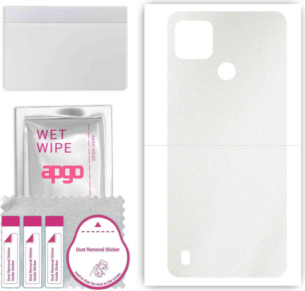 apgo Rückseite Schutzfolie, Skin, kompatibel mit Realme C25s, Hinten Displayschutzfolie aus Vinylfolie, kratzfest, einfache Montage - Matt Transpa...