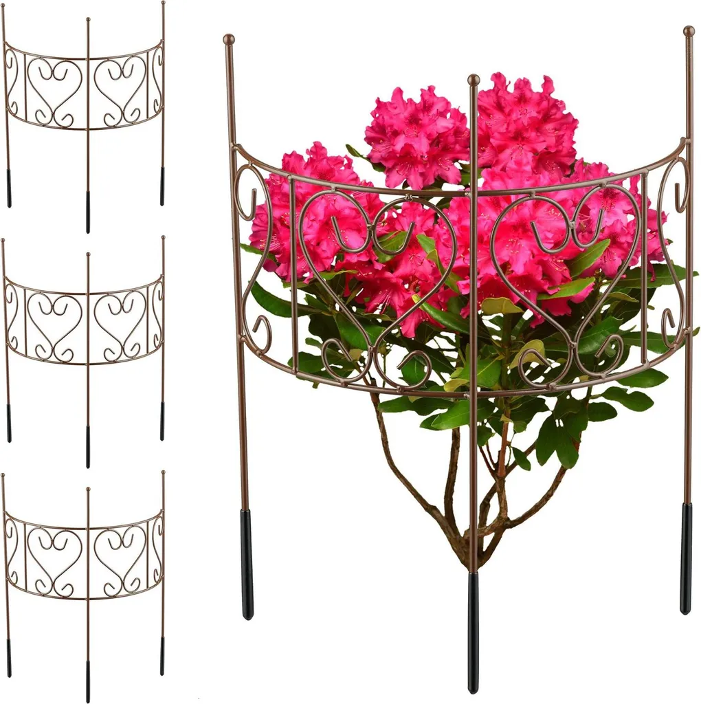 Support de maintien demi-rond pour massifs de fleurs et vivaces - Acier