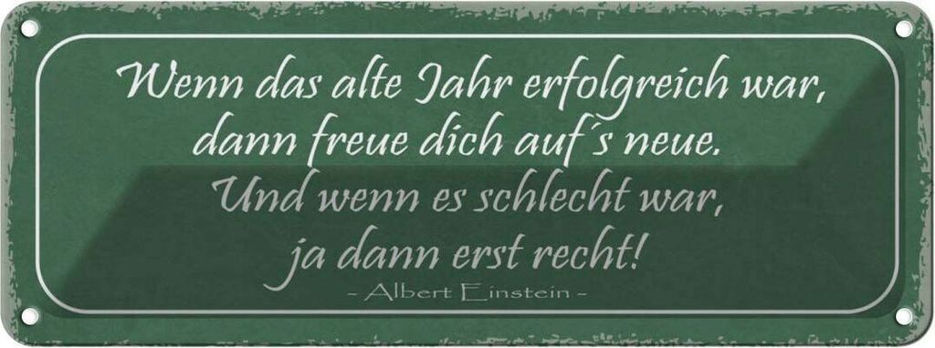 vianmo Blechschild 10x27 cm wenn das alte Jahr erfolgreich Dekoration Spruch Zitat