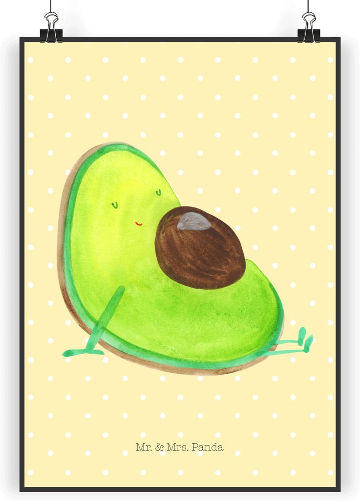 Mr. & Mrs. Panda Bild Avocado Schwangerschaft DIN A4 - Gelb Produktbild 