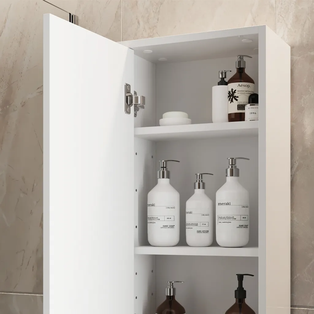 Meuble de rangement bas Vicco Detmold avec porte Blanc et Chêne Doré - 5