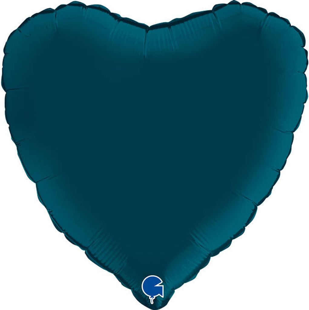 Folienballon - Seeblaues Satinherz 46 cm, Grabo Produktbild 