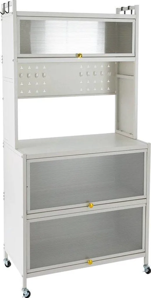 Meuble Cuisine Multi-niveaux 162,5 cm avec Tablettes de Rangement Mobiles