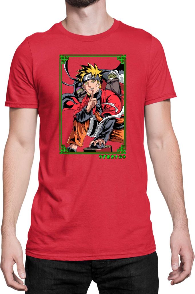 Herren T-Shirt Japan Anime Manga Naruto Sage Frog, Man M / Rot