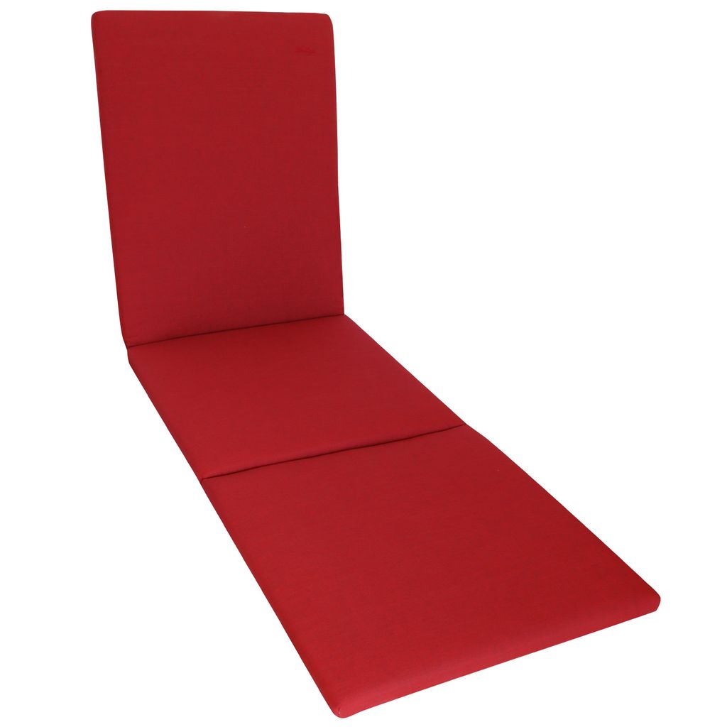 Herlag Sunny Liegenauflage 200x60x4 cm – wetterfest, wasserfest & UV-beständig – waschbarer Bezug mit Reißverschluss – Rot