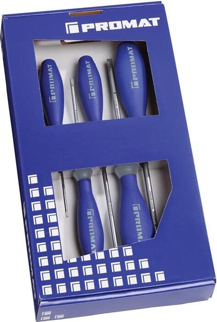 Schraubendrehersatz 5-tlg.Schlitz 3K-Griff Rundkl.PROMAT