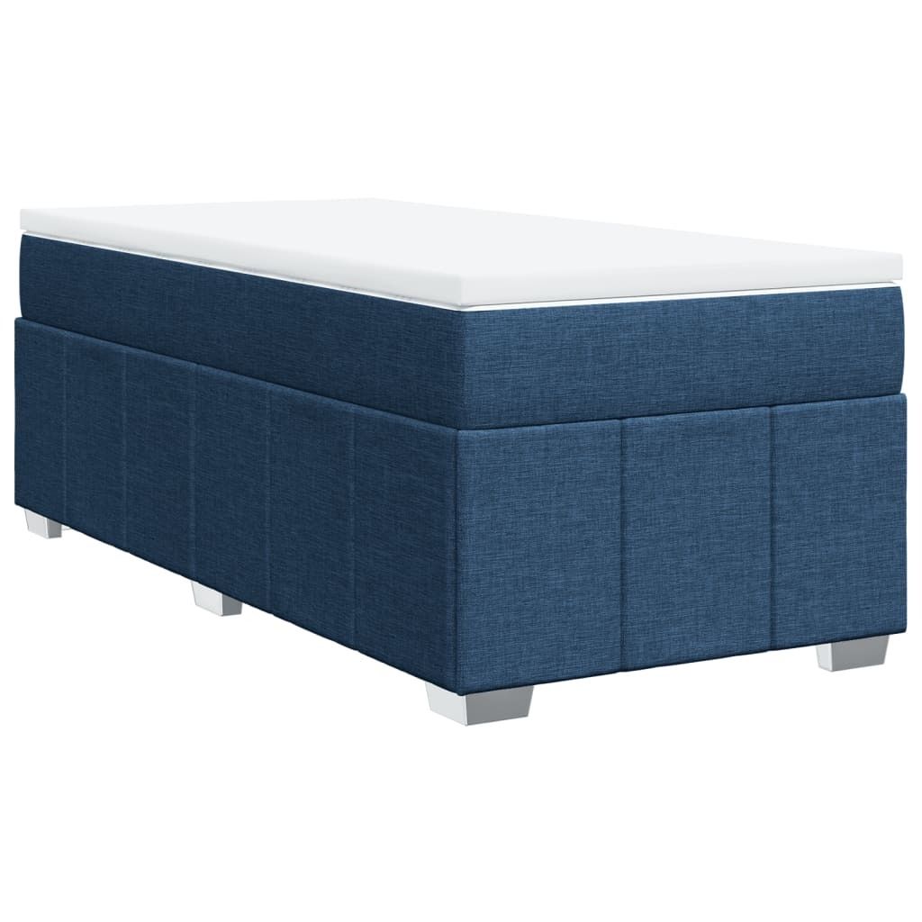 SYFAX Boxspringbett mit Matratze Blau 100x200 cm Stoff