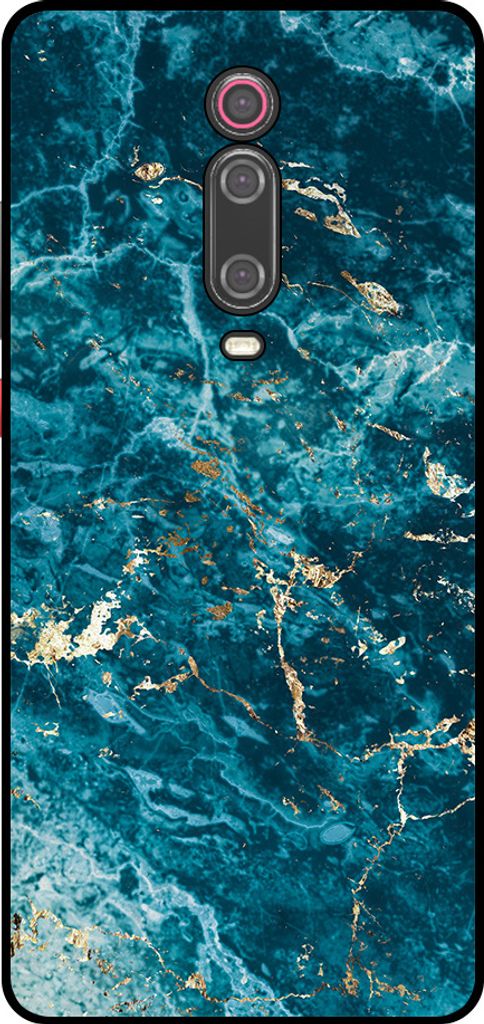 Smartphonica Telefon Fall geeignet für Xiaomi Mi 9T mit Marmor Druck - TPU zurück Abdeckung Fall blau Marmor Design - Blau