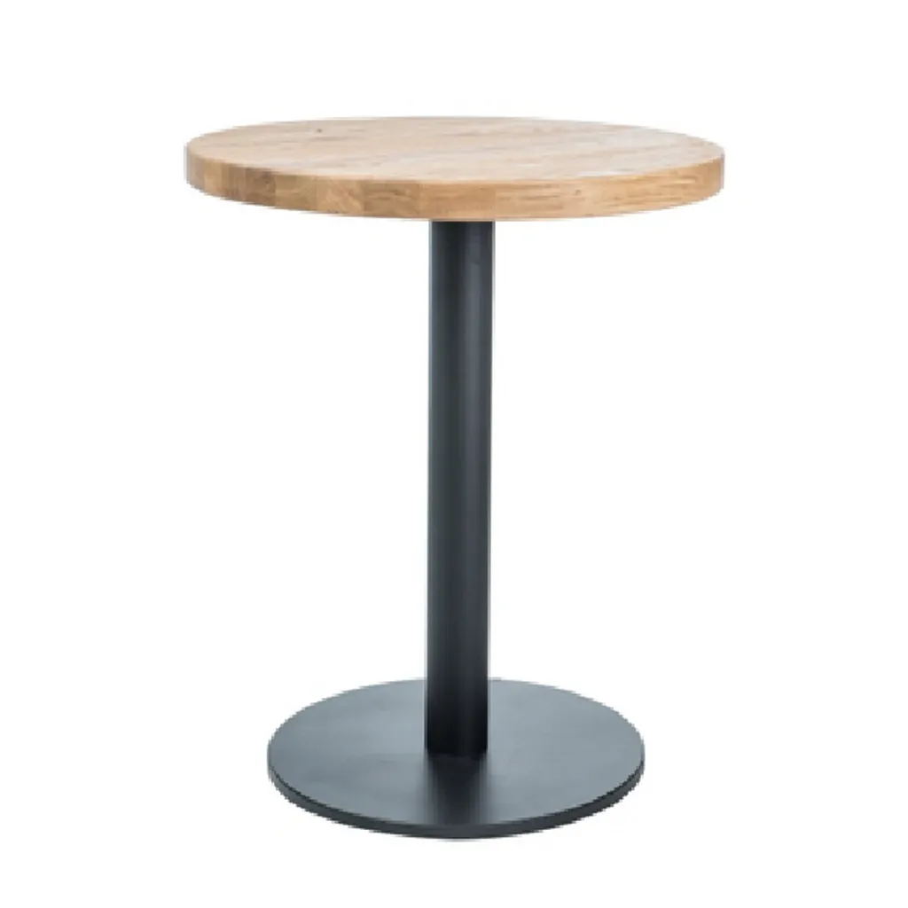 Bout de canapé KYRYLO 2 chêne et noir 70 cm, table d'appoint moderne