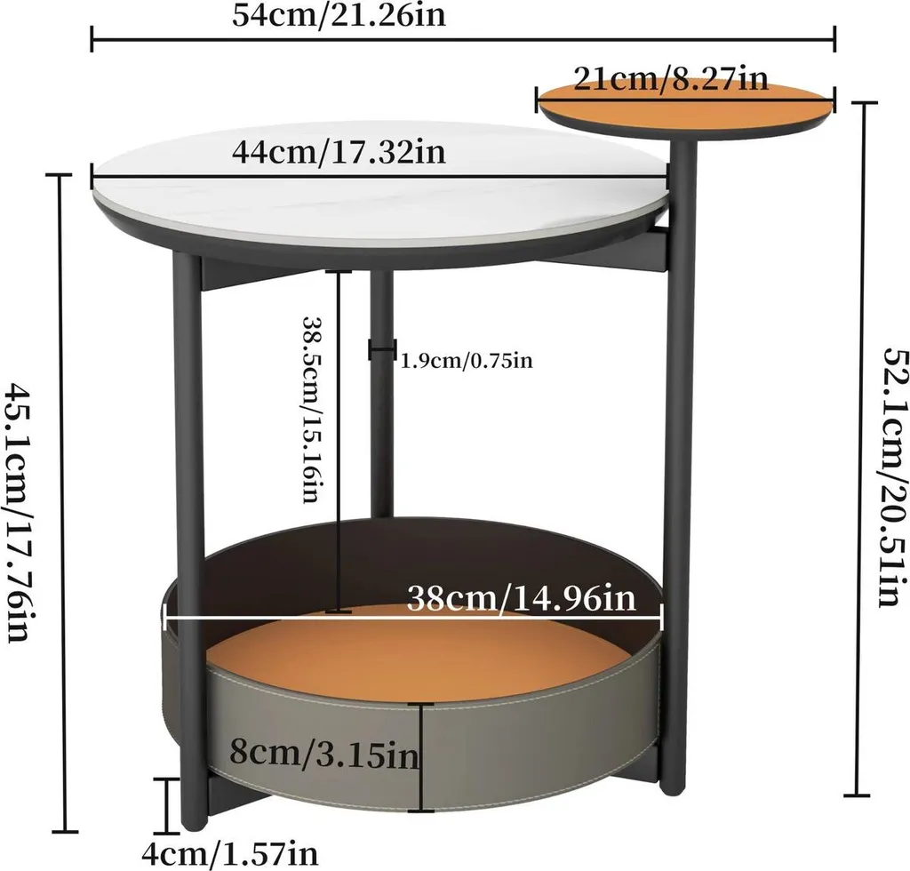Petite table d'appoint Luxios stable et design pour petits espaces déco - 6
