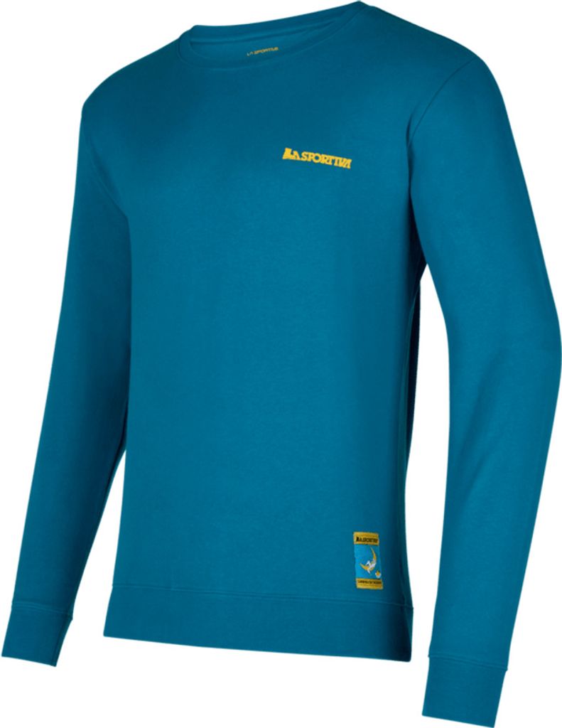 Climbing on the Moon Sweatshirt M, Pullover, Herren - La Sportiva, Größe:M, Farbe:B40Y08-Turchese/Giallo