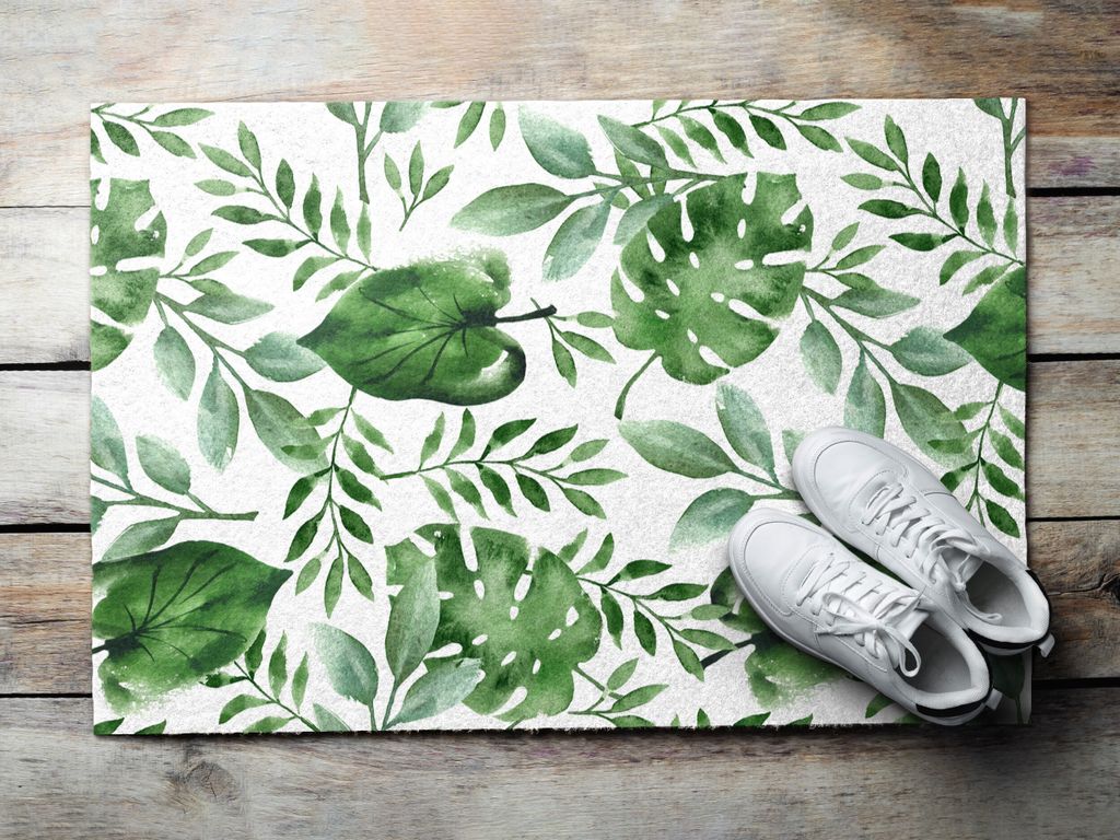 Fußmatte Aussen - Schuhmatte Haustür- Schmutzfangmatte Türvorleger - Outdoor Teppich Schmutzfänger - 60x40 cm - Monster geht