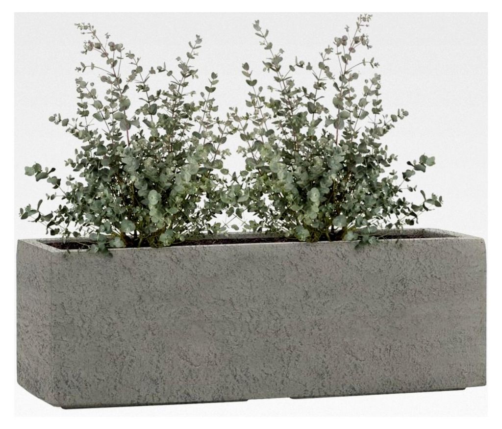 Pflanzkübel TUB Lava Grau 17x50x17cm – Rechteckig – Großer Fiberglas Blumenkübel für Garten und Fensterbank innen und außen - Frostbestän...
