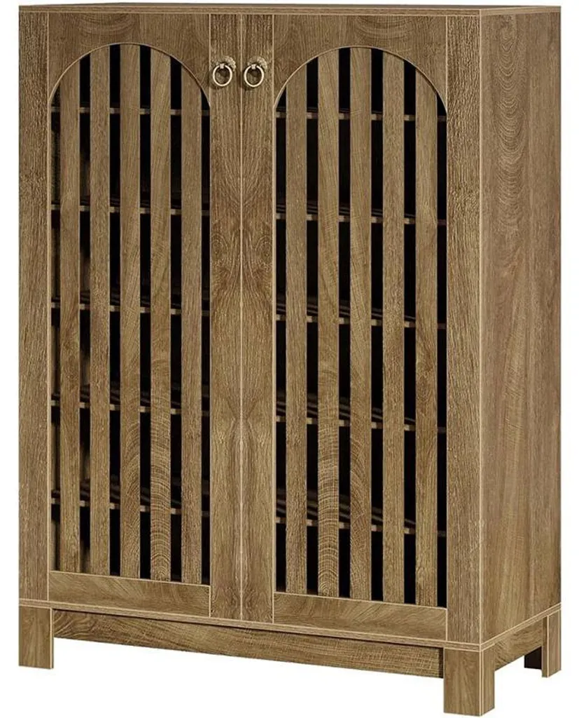 Rangement à chaussures vertical 6 niveaux marron pour gain de place